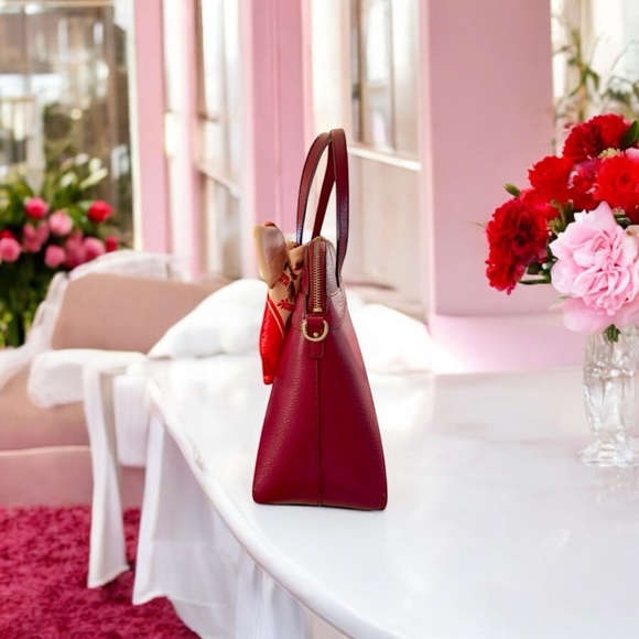 Kate Spade Red Plum Bow Kirk Park Medium Maize Dome Satchel - Picture 5 of 13